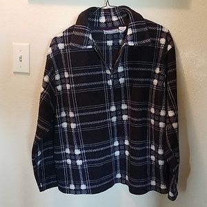 Navy & white 1/4 zip fleece pullover